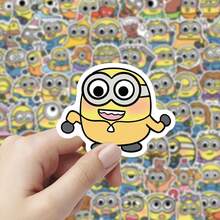 100pcs Stiker Kartun Minions Lucu Tahan Air Stiker Emoji Dekorasi Akun Ponsel Desktop (Gaya Acak) - MultiWarna - View 5