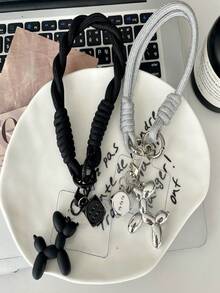 1pc Dice Balloon Dog Phone Lanyard Wrist Strap, Keychain, Cute Keyring Phone Chain Strap With Cord, Phone Charm Strap, Suitable For Universal Phone Case DIY Detachable Gasket, Men And Women Creative Handheld Anti-Lost Anti-Drop Portable Wristband - Multicolor - View 1