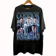 Vintage 90s Bootleg Style Connor RK800 T-Shirt, Detroit Become Human Gifts For Man And Women Unisex T-Shirt - 黑色 - 查看 1