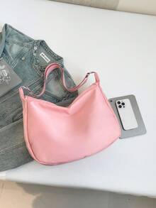 2026 Nouveau sac bandoulière grande taille pour l'été, sac d'étudiant pour la rentrée scolaire, sac bandoulière grande capacité, sac de mode pour les trajets quotidiens, sac gilet, sac dumpling, sac polyvalent pour femmes, sac de voyage - Rose bonbon - Voir 6