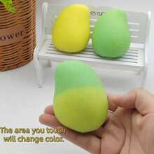 1 pieza Juguete antiestrés de mango que cambia de color, cambia de amarillo cálido a verde, juguete de apretar súper suave de rebote lento, juguete de fruta realista y lindo para los dedos, adecuado para adultos - Multicolor - Ver 5