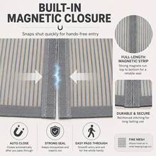Magnetic Screen Door, Two-Way Opening - Gray Auto-Closing Mosquito Net Door, Pet-Friendly Insect Screen, Reinforced Edges, Breathable Mesh, Suitable For Patio/Balcony/Entryway/Bedroom, Multiple Sizes - - - View 10