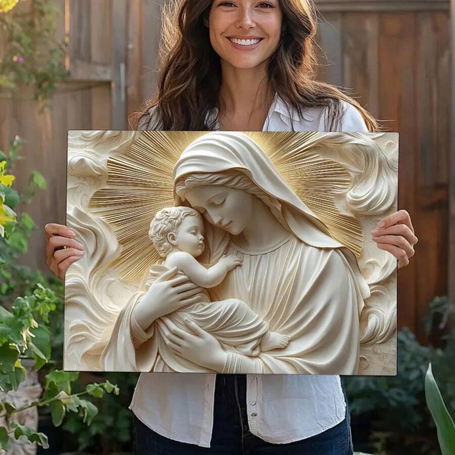 And Child Canvas: Christian Relief Style Wall Art - Canvas Framed 1PCS - View 1