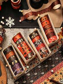 1 Set Halloween Theme Washi Tape, Suitable For DIY Crafts, Gift Wrapping, Scrapbooking, Photo Albums And More, Also A Great Back To School Gift - A - View 4
