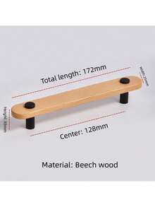 Long Solid Wood Furniture Handle Minimalist Natural Wood Style Kitchen Wardrobe Drawer Pull Furniture Hardware Accessory - Multicolor - View 12