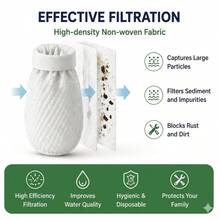 10pcs Faucet Filter Cotton + Magic Straps, Suitable For Kitchen And Bathroom, Filters Rust, Mud, Sand And Impurities, Non-Woven High Density Filter Mesh, Easy Installation, High Cost-Effective Home Cleaning Set - A - View 2