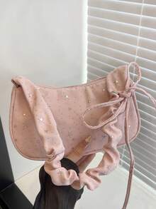 2026 Niche Design New Star Pleated Underarm Bag Women's Bag Niche Design Sense Shoulder Handbag Fashion Versatile Commuter Bag - Pink - View 12