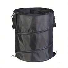 1pc Black Portable Foldable Trash Can, Oxford Cloth Garden Bucket, Outdoor Camping Tent Trash Can, Foldable Gardening Equipment For Collecting Leaves, Yard Waste, Lawn Debris, Patio Cleaning, Suitable For Summer Camping, BBQ, Picnic, Road Trip, Independence Day - Multicolor - View 8