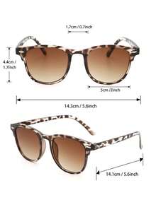 1 Pair Women's Tortoise Shell Leopard Print Sunglasses Brown Tea Lens UV Protection New Lightweight Retro Sunglasses Suitable For Commuting, Street, Beach And Vacation - 彩色 - 查看 2