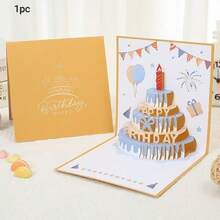 1PC/5PCS/10PCS Hot-Selling Creative Premium 3D Pop-Up Cake Colorful Cute Folding Birthday Greeting Card With Gift Envelope - Cake Greeting Cards - View 11