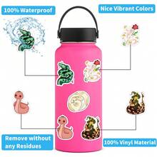 Paquete de 60 piezas de pegatinas de serpientes lindas | Pegatinas con hermosos patrones, pegatinas de alta calidad para botellas de agua, papel decorativo, diarios, portátiles, parachoques, patinetas, álbumes de recortes, maletas, refrigeradores, agendas, teclados, pegatinas para automóviles, útiles escolares - Linda serpiente - Ver 6
