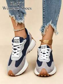 Women's Comfortable Lace-Up Sneakers - Lightweight Multi-Functional Casual Shoes, All-Season Wearable With Non-Slip Rubber Sole - Baby Blue - View 9