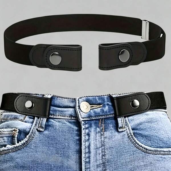 1/5 pezzi Cintura invisibile regolabile senza fori per uomo e donna - Vestibilità elastica e confortevole, design antiscivolo, abbigliamento casual, lavabile a mano, stringe la vita