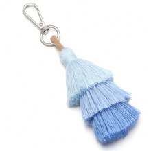 1pc/Pack Tassel Keychain 14.5cm Gradient Color Three-Layer Tassel Christmas Tree Pendant Phone Charm Decoration Handmade DIY Clothing Accessories Bag Jewelry Parts - Tassel Keychain - View 21