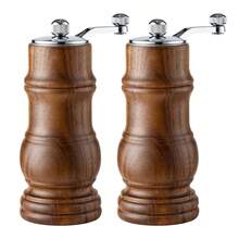 1 pièce/2 pièces/3 pièces Moulin à poivre manuel, moulin à épices en bois pour poivre, sel de mer, moulin à assaisonnement de cuisine - Multicolore - Voir 11