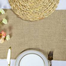 Coarse Linen Table Runner, Rustic Linen Table Runner, Natural Linen, Suitable For Wedding, Party, Kitchen, Restaurant, Christmas And Other Holiday Table Decoration - Camel - View 3