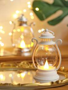 1pc Battery Powered Round LED Flameless Candle Lights Electronic Flameless Candles Holiday Candles With Water Drop Lamp Core, Dual-Use Decorative Candles Night Light For Dinner Decor Proposal Wedding Party Bedroom Home Tabletop Hanging Decor - Huang Guang - View 6