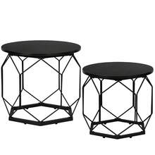 Nordic-Style Coffee Table With Wrought Iron Elements / Simple Round Coffee Table / Round Coffee Table With Removable Tabletop / Stackable Coffee Table / Suitable For Bedrooms And Living Rooms - 黑色 - 查看 8