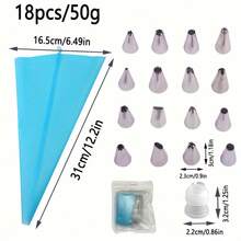 Piping Bags And Tips Set, Cake Decorating Kit Supplies, Frosting Piping Kit For Baking With Pastry Bags And Tips, Standard Converters, Silicone Rings, Reusable Piping Bags For Cookie Icing, Cupcake - Multicolor - View 12