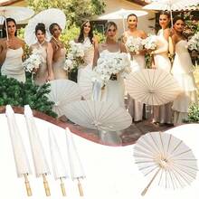 1pc White Paper Umbrella, Manual Opening, Suitable For Wedding Bride Decoration Prop, Photography Prop, Wedding Supplies, Sun Protection, Sturdy Wind-Resistant Handle, Wedding Accessories, Outdoor Decor, Dance Prop - Multicolor - View 7