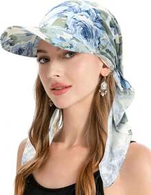 ZLYC Chemo - Gorros para Mujer, con Visera y Visera preatada, para la Cabeza - verde, (Verde geométrico) - Ver 22