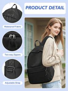 Multi-Pocket Casual Backpack Unisex, Waterproof Durable Work School Travel Backpack, Laptop Compatible, Lightweight Breathable Back Design, Adjustable Shoulder Straps, Suitable For School, Work, Travel And Daily Commute, Randomly Distributed New And Old Versions - Multicolor - View 8