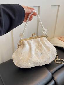 Women's PU Leather Crossbody Bag With Round Polka Dots, Vintage Style Handbag With Buckle Closure And Adjustable Shoulder Strap, Solid Color And Lightweight City Tote Bag - 咖啡 - 查看 6