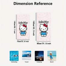 1 pieza Toalla de playa con temática de Hello Kitty rosa - Un artículo imprescindible con temática de dibujos animados diseñado para la playa, natación, camping al aire libre y viajes. Esta toalla de playa de gran tamaño tiene excelentes propiedades de absorción y secado rápido, lo que la convierte en una opción ideal para viajes, juegos en la piscina o baño en casa. - Multicolor - Ver 4