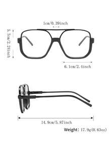 1 Pair Women's Plastic Classic Aviator Frames, French Romantic Elegant High-End Casual Texture, Fashion Glasses Suitable For Campus Model Street Photography Afternoon Tea Wear - Black - View 9