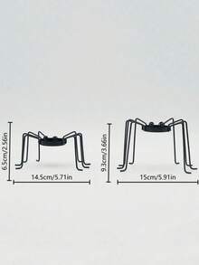5pcs/2pcs/1pc Spider Shaped Halloween Decorative Candle Holder, Suitable For Tabletop Decoration And Gifting, Perfect For Halloween Party, Themed Events, Trick Or Treating, Haunted House Decor, Vintage Style Party - one-size - View 3