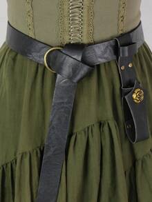 2PCS Set Renaissance Belt With Fan Covers Belt Festival Medieval Vikings LARP Easter Halloween Music Festival Costumes(Not Include The Fan) - Multicolor - View 5