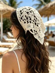 1pc Fashion French Knit Hollow Triangle Headscarf Hairband Hair Accessory,Elegant Classic Versatile,Suitable For Daily Outings - Multicolor - View 14