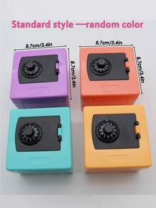 1 pieza Hucha de metal con contraseña y caja de monedas extraíble + 2 llaves, hucha de metal con doble cerradura y contraseña minimalista, regalo de cumpleaños - Multicolor - Ver 10