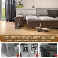 1pc Cat Scratch Sofa Furniture Protector, Self-Adhesive Cat Scratch Pad Protector, DIY Cat Climbing Frame Sofa Protector, Prevent Cat Scratching Furniture, Indoor Cat Supplies - 30*100cm - View 6