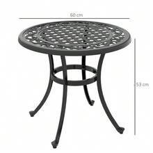 Garden Table, Coffee Table, Balcony Table, Vintage Style, 60 X 60 X 53 Cm, Black - 黑色 - 查看 3