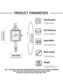 1PC Elegant Fashion Minimalist Square Pink Face Silver Bracelet Watch, Commuter Gentle Style Women's Quartz Wristwatch, Suitable For Valentine's Day, Christmas, Mother's Day, Anniversary, Thanksgiving And Other Holiday Gifts For Family And Friends - Multicolor - View 10