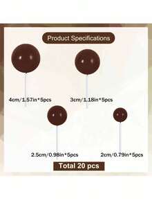 20pcs Foam Ball Cake Decorations, 4 Sizes And Multiple Colors Available, Suitable For Birthday, Wedding, Bachelorette Party, Baptism, Gender Reveal, Retirement Party, Theme Party Cake Decoration, Mini Pearl Balls, Various Cake DIY Scenarios (Handmade May Have Flaws, Please Use With White Sticks) - Multicolor - View 28