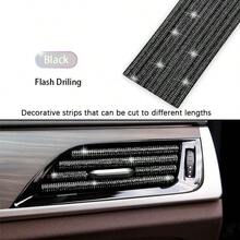 1 pieza Tira decorativa de 20 cm/Tira decorativa de rejilla de aire de coche con diamantes de imitación/Tira de clip en forma de U con diamantes de imitación para la rejilla de aire acondicionado del interior del coche - Tira decorativa incrustada de diamantes - Ver 11