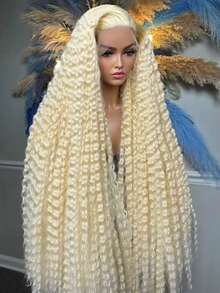 Uveous 34 Inch 613 13x4 Deep Wave Lace Front Wig Human Hair Blonde Wig Human Hair 613 Curly HD Lace Front Wigs 200% Density Pre Plucked With Baby Hair For Women - S613 - 查看 1