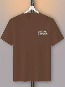 Men's T-Shirt With Angel Print - Apricot - View 3