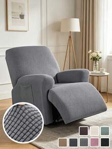 1-Seater Jacquard Recliner Sofa Cover, Non-Slip Elastic Sofa Cover, Washable Chair Protector, Elastic Recliner Sofa Cover, Non-Slip Sofa Cover For Living Room - Multicolor - View 1
