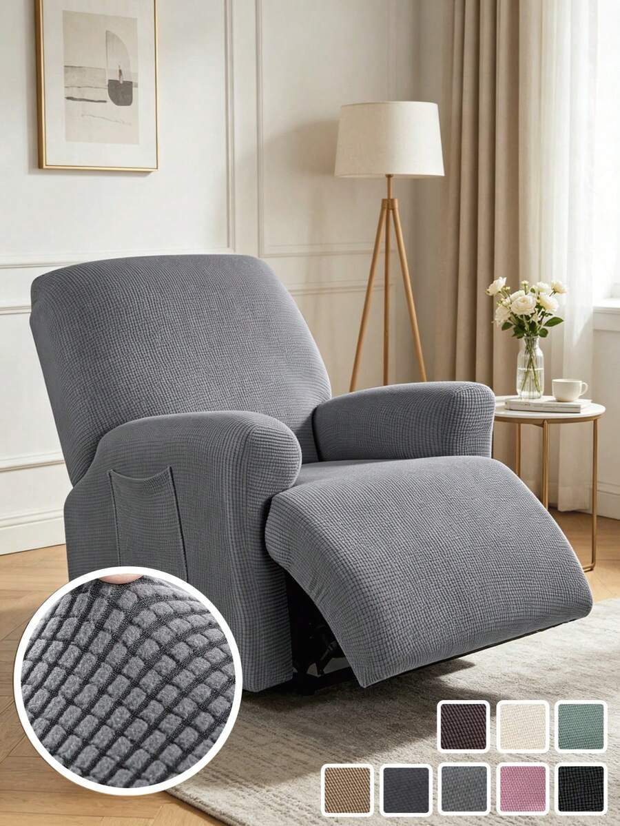 1-Seater Jacquard Recliner Sofa Cover, Non-Slip Elastic Sofa Cover, Washable Chair Protector, Elastic Recliner Sofa Cover, Non-Slip Sofa Cover For Living Room - Multicolor - View 1