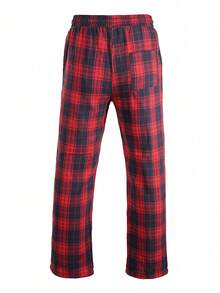 HEYKESON Men's Plaid Casual Spring/Autumn Long Pants 2 Pieces Set - Red - View 4