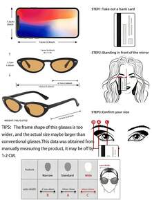 1 Pair Small Frame Cat Eye Sunglasses For Women, Niche Design Atmosphere-Enhancing Slimming Sunglasses, Street Style Travel Daily Outfit Versatile Fashion Sun Protection Glasses - Multicolor - View 3