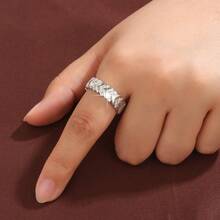 1pc Fashionable Women's Ring With Artificial Zirconia Stone In Arrow Design - Multicolor - View 11