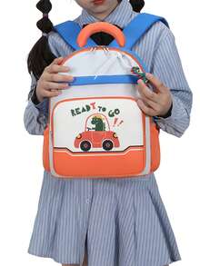 1pc Lightweight Burden-Reducing Children's Backpack, 2026 New Cute Cartoon Unisex Kindergarten School Bag - A - View 5