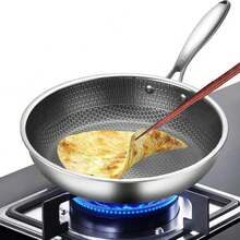 Stainless Steel Induction Geo Hex Frying Pan Non Stick Cooking Cookware 24/30cm - View 2