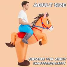 Inflatable Horse Riding Costume, Inflatable Cowboy Horse Costume, Funny Inflatable Horse Costume, Unisex Halloween Costume - Brown - View 5