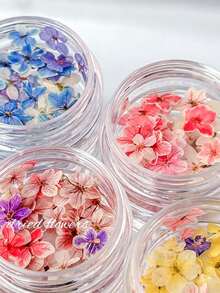 清新碎花美甲飾品 花園迷你五瓣花美甲素材 日系溫柔風 多色可選 約20件裝 天然乾燥花系列 造型略有不同 適用美甲DIY創作 - 彩色 - 查看 4