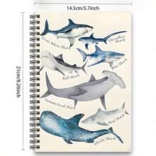 1 Spiral Bound Notebook, Printed With Watercolor Turtle And Hibiscus Flower Pattern, Pink Floral Ocean Style, A5 Lined Pages; Ideal For School/Office Supplies, Also A Great Gift For Marine Life Enthusiasts. - Ocean Series - View 20